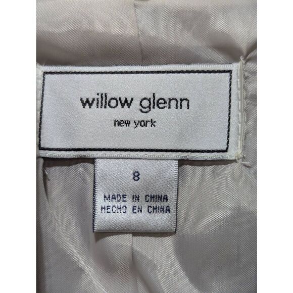 Willow Glenn Women's Silk Beige 3-Piece Skirt Suit Foral Pattern Jacket Set Size - Picture 4 of 10